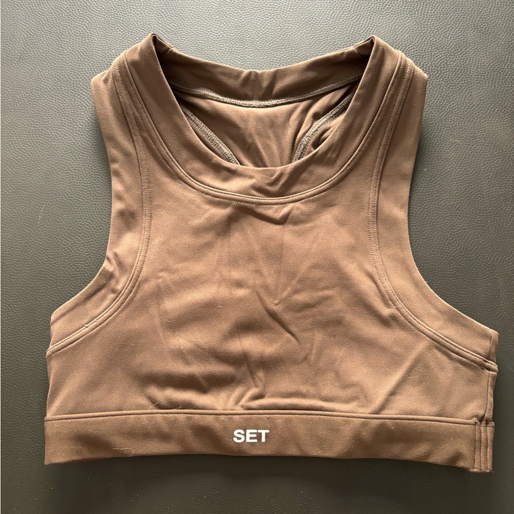 Like new! Set active top in brownstone size XS